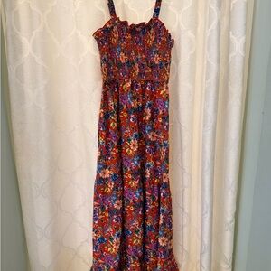 Floral Maxi Dress with Smocked Bodice